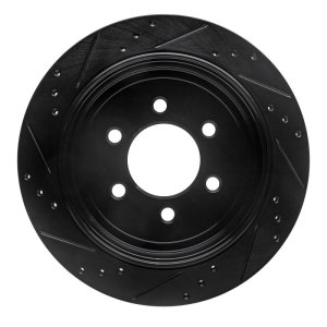 Ford Expedition Brake Rotor (1) - Rear Right - R1 Concepts - Drilled & Slotted - Black - `07-`17